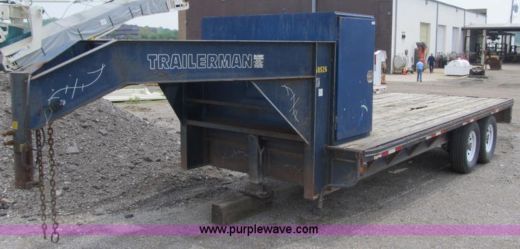 image for item 4147 1999 Trailerman ZT flatbed goose neck trailer