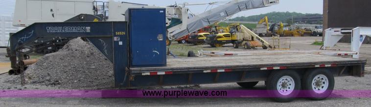 image for item 4147 1999 Trailerman ZT flatbed goose neck trailer