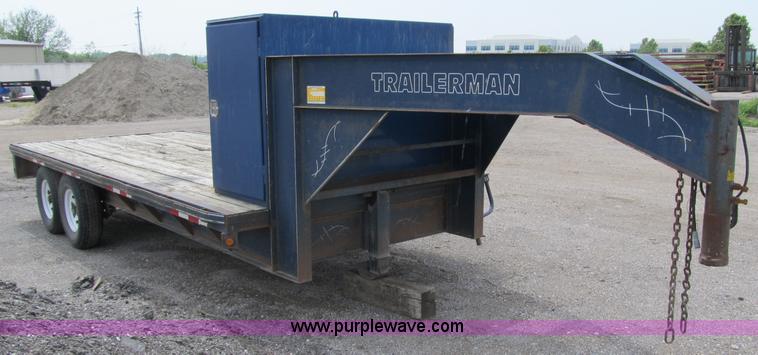image for item 4147 1999 Trailerman ZT flatbed goose neck trailer