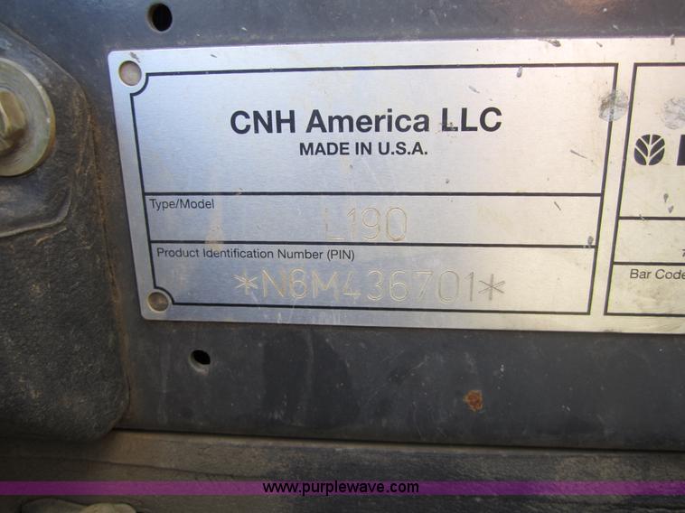 image for item 4386 2007 New Holland L190 skid steer super boom