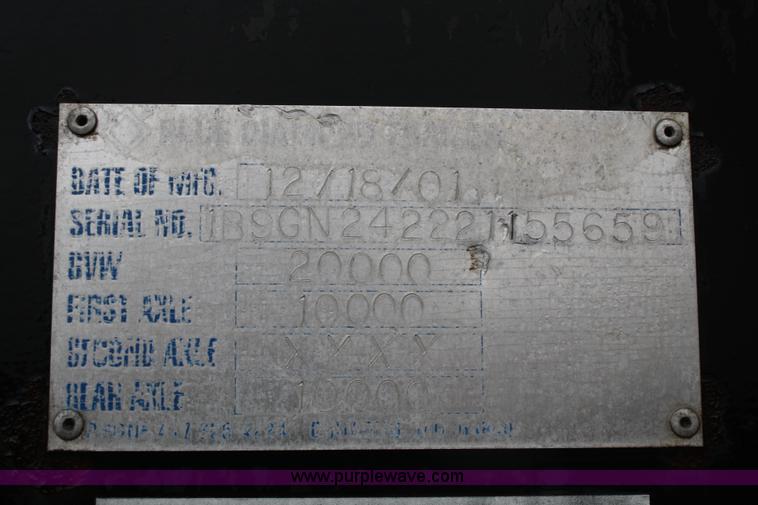 image for item 4711 2002 Blue Diamond 24' goose neck trailer