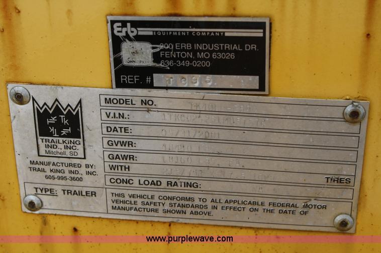 image for item 4712 2001 Trail King TK40 trailer