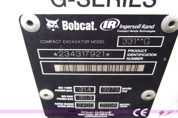 image for item 5432 2008 Bobcat 331G compact excavator