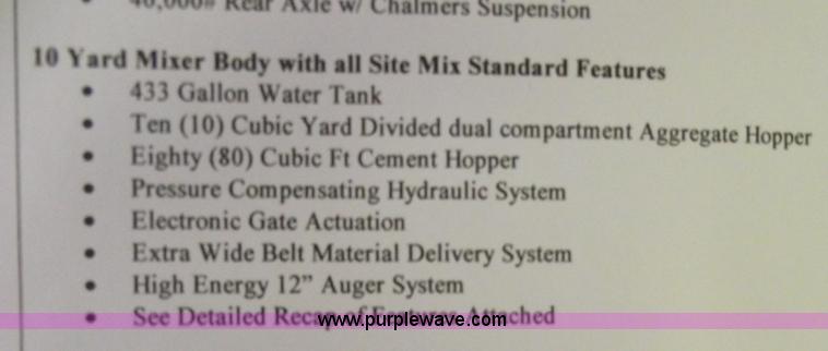 image for item 5507 2001 SiteMix Redi-Mix volumetric mixer