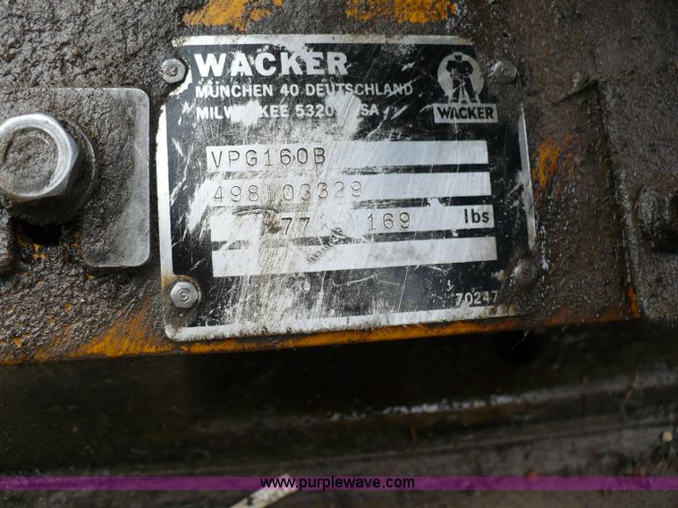 image for item 5846 Wacker VPG160B vibratory compactor