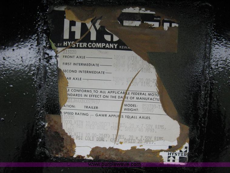 image for item 8052 1981 Hyster Low Boy triple axle trailer