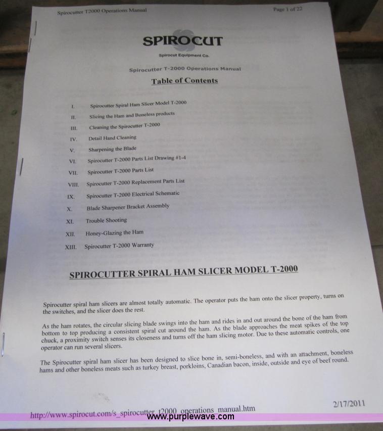 image for item 3863 Spirocut T-2000 spiral meat slicer