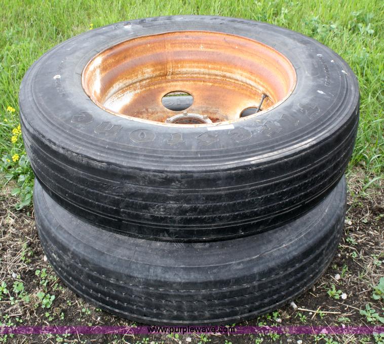 image for item 4719 (2) 285/75R24.5 tires and wheels