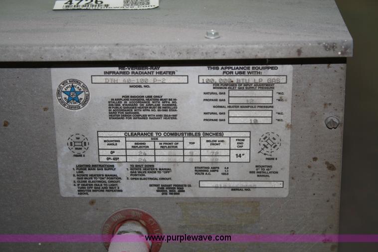 image for item 4726 Re-Verber-Ray 20' radiant tube heater