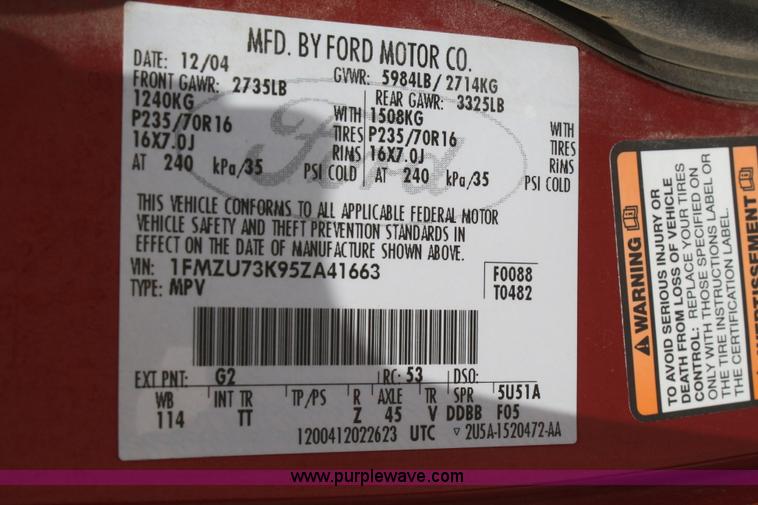 image for item 4986 2005 Ford Explorer XLT SUV