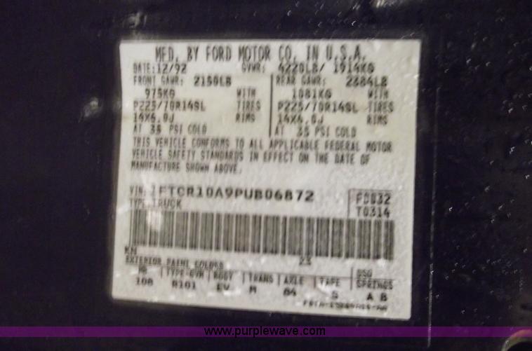 image for item 5467 1993 Ford Ranger XLT pickup truck