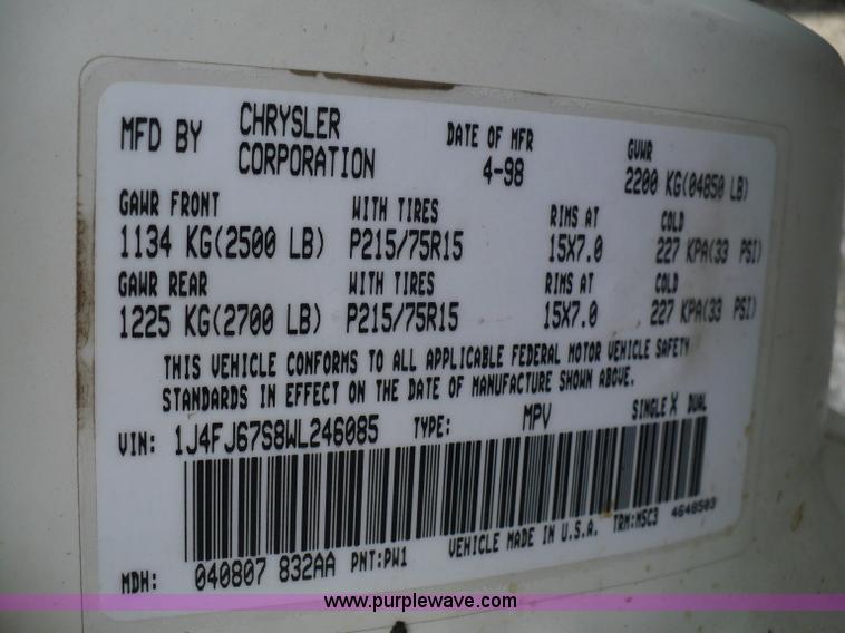 image for item 5961 1998 Jeep Cherokee Sport SUV