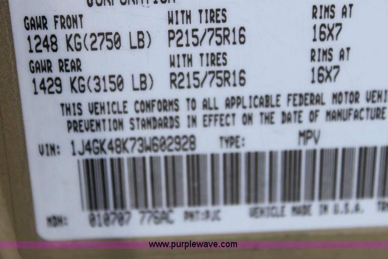 image for item 6437 2003 Jeep Liberty Sport SUV