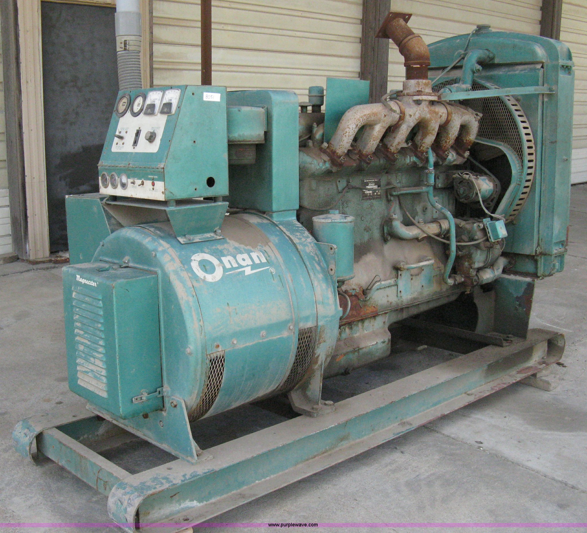 Onan generator in Wichita, KS Item 8051 sold Purple Wave