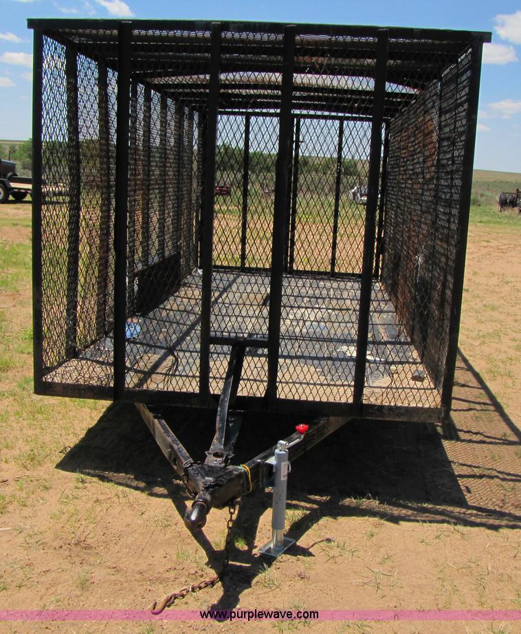image for item 3448 Homemade 16' enclosed mesh trailer