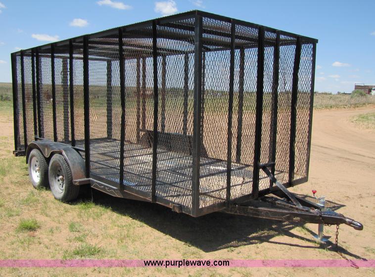 image for item 3448 Homemade 16' enclosed mesh trailer