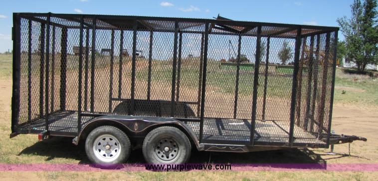 image for item 3448 Homemade 16' enclosed mesh trailer
