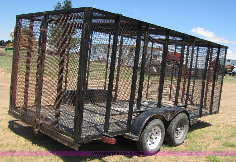 image for item 3448 Homemade 16' enclosed mesh trailer