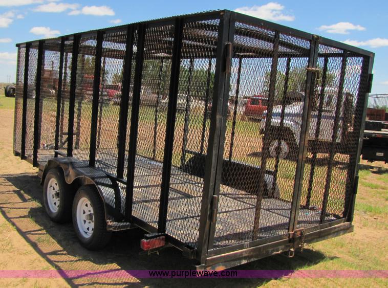 image for item 3448 Homemade 16' enclosed mesh trailer