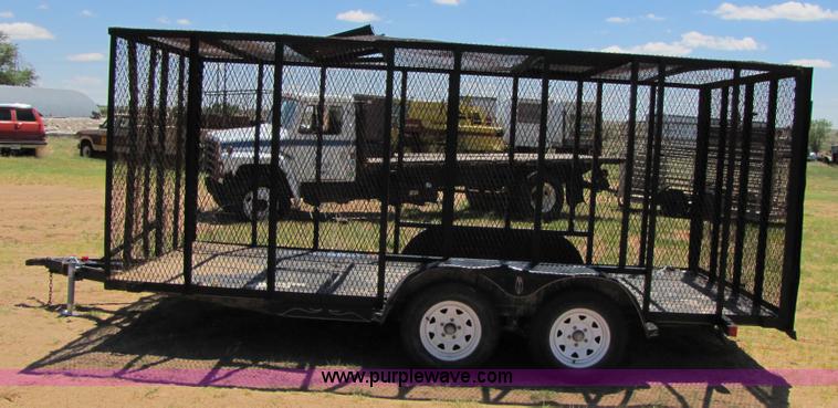 image for item 3448 Homemade 16' enclosed mesh trailer