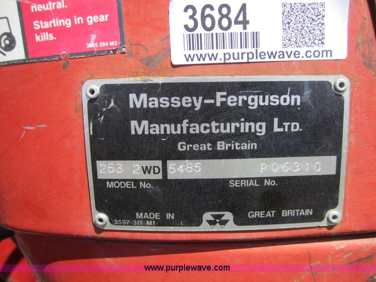 image for item 3684 1989 Massey-Ferguson 253 tractor
