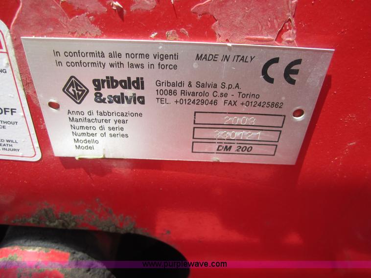 image for item 3689 2003 Gribaldi & Salvia DM207 9' disc mower