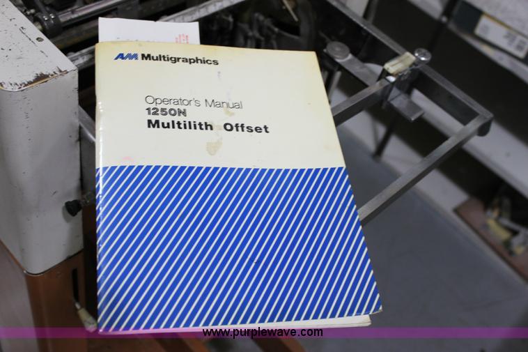 image for item 6419 1980 Multigraphics 1250N single color offset printing press