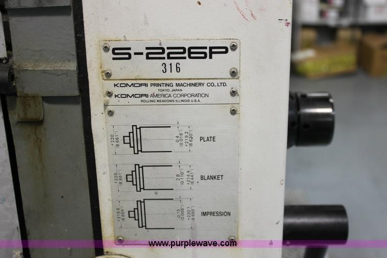 image for item 6421 1991 Kompri Sprint 26 two color offset printing press