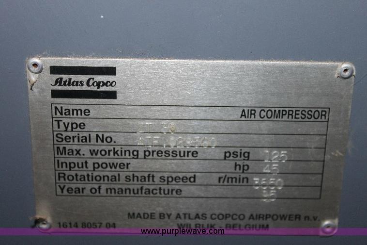image for item 6562 1995 Atlas Copco ZT30 high volume air compressor