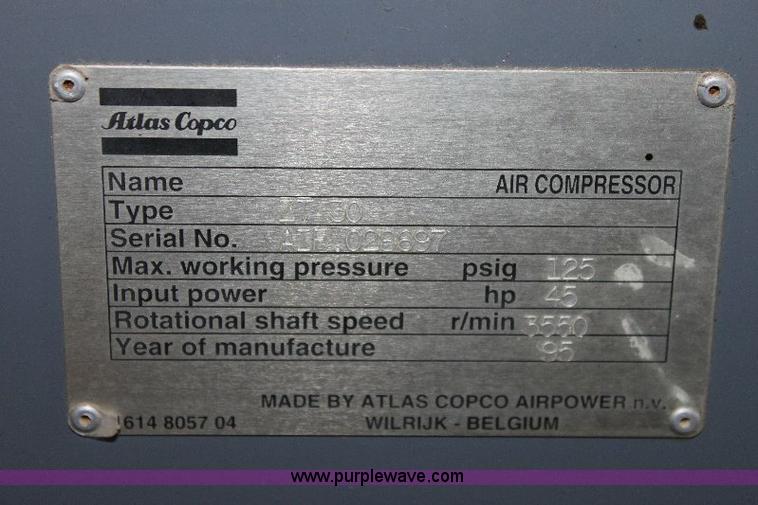 image for item 6563 1995 Atlas Copco ZT30 high volume air compressor