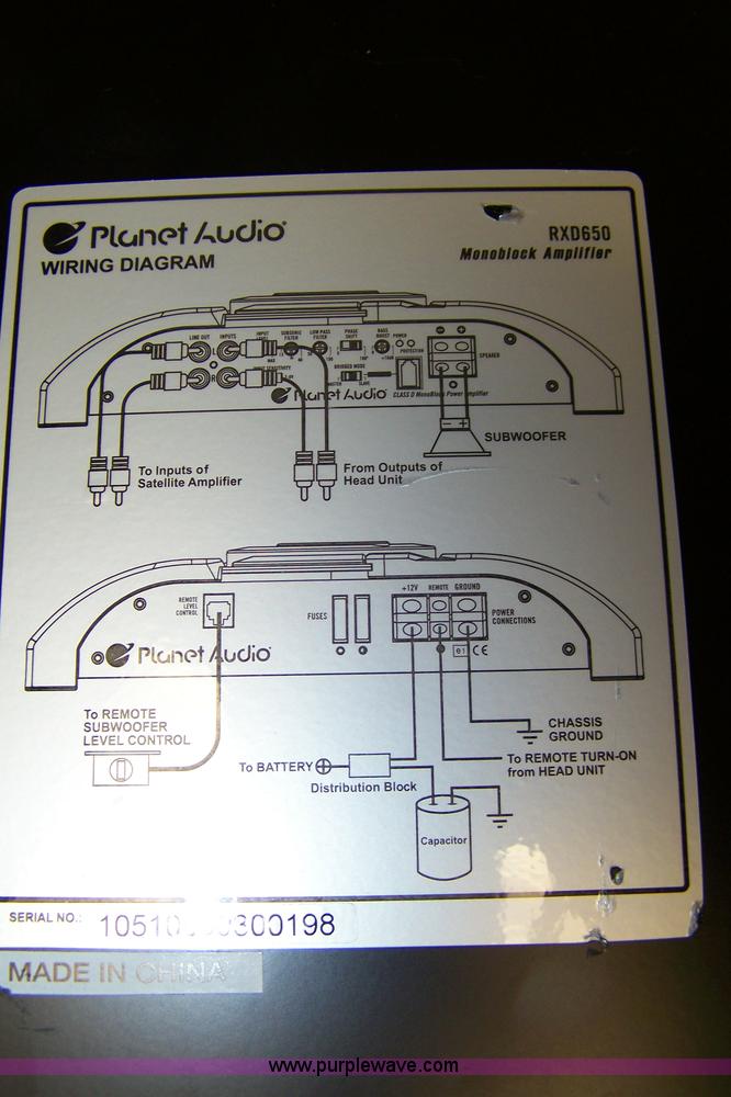 image for item 7306 Planet Audio RXD650 amplifier