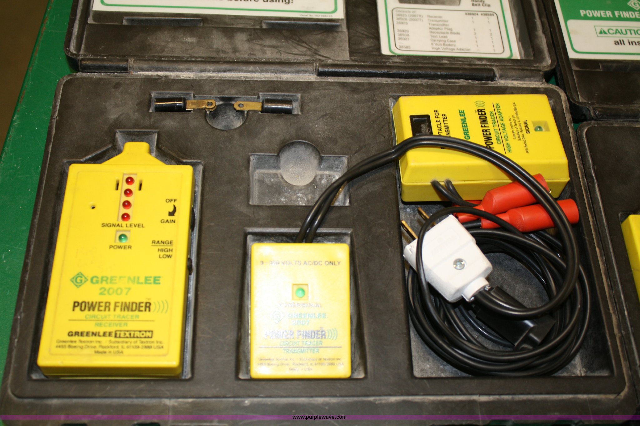 (4) 2007 Greenlee Powerfinder circuit tracers in Lawrence, KS Item 4997 sold Purple Wave