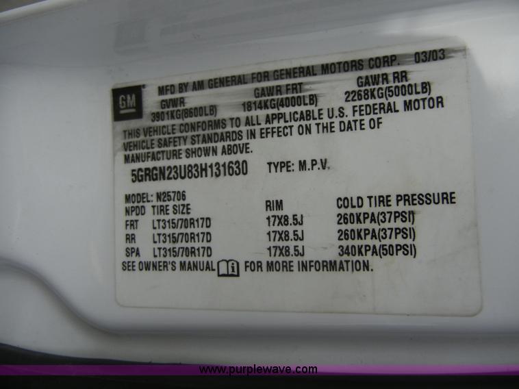 image for item 2046 2003 Hummer H2 31' Diamond Craftsmen Edition Limousine