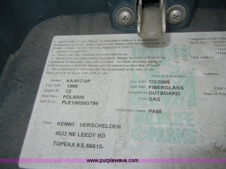 image for item 2364 1999 Polaris Genesis jet ski with trailer