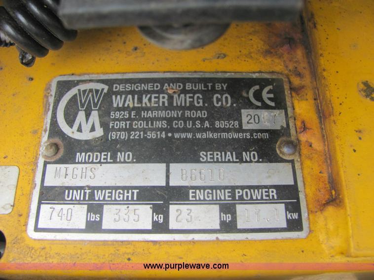 image for item 6963 Walker zero turn lawn mower