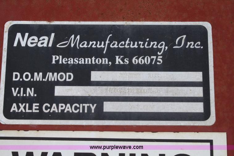 image for item 4976 1998 Neal goose neck dump trailer