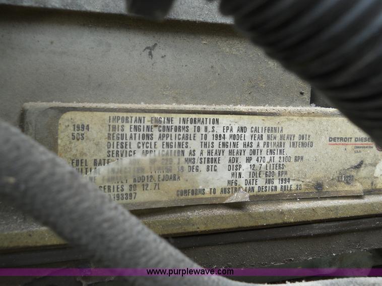 image for item 7872 1995 White GMC Aero WIA semi truck with triple axle trailer