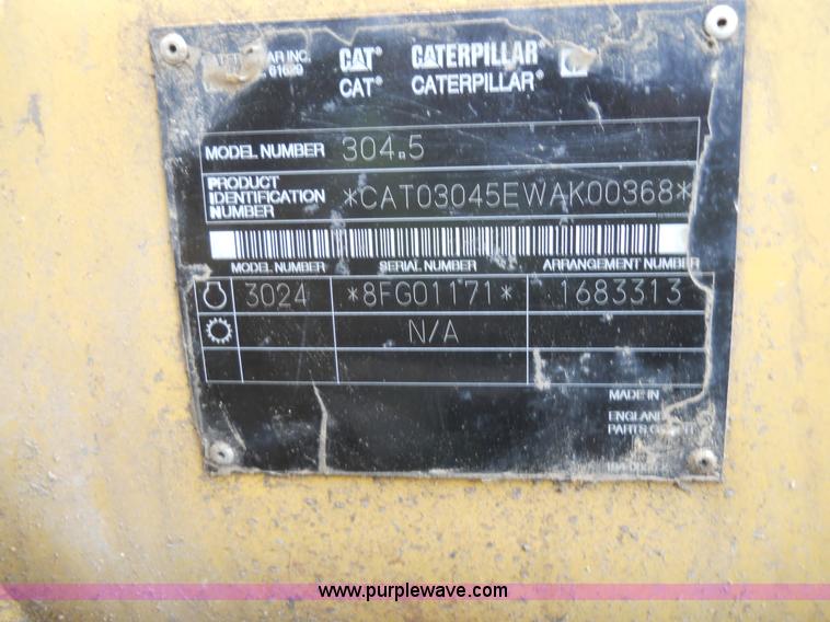 image for item 7873 2002 Caterpillar 304.5 excavator