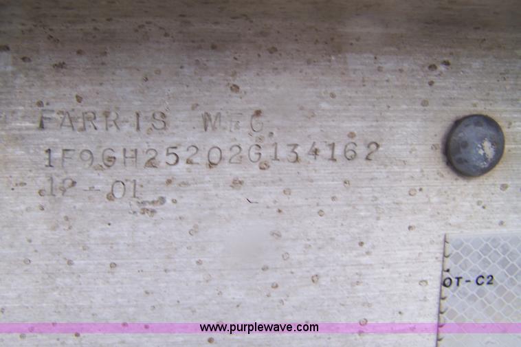 image for item 7372 2002 Farris 24' aluminum pup trailer