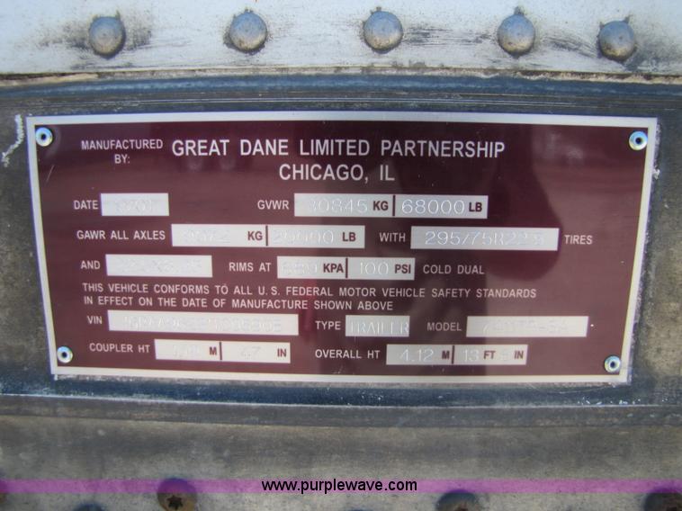 image for item 8490 2001 Great Dane 48' dry van semi trailer
