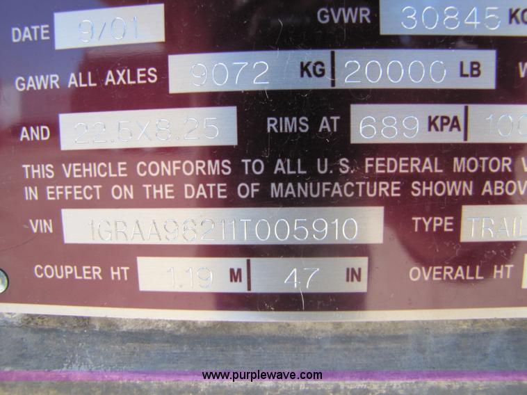 image for item 8491 2001 Great Dane 48' dry van semi trailer