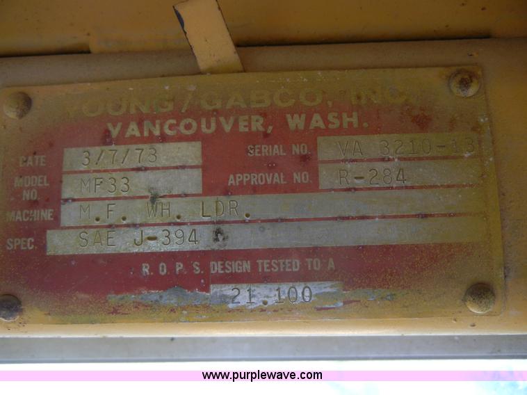 image for item 2300 1973 Massey-Ferguson MF33 wheel loader