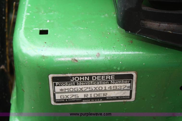 image for item 4666 John Deere GX75 riding lawn mower