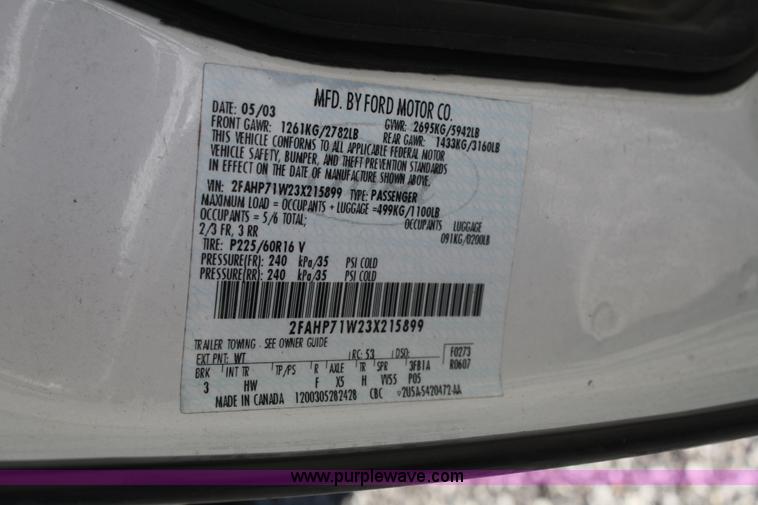 image for item 5039 2003 Ford Crown Victoria Police Interceptor