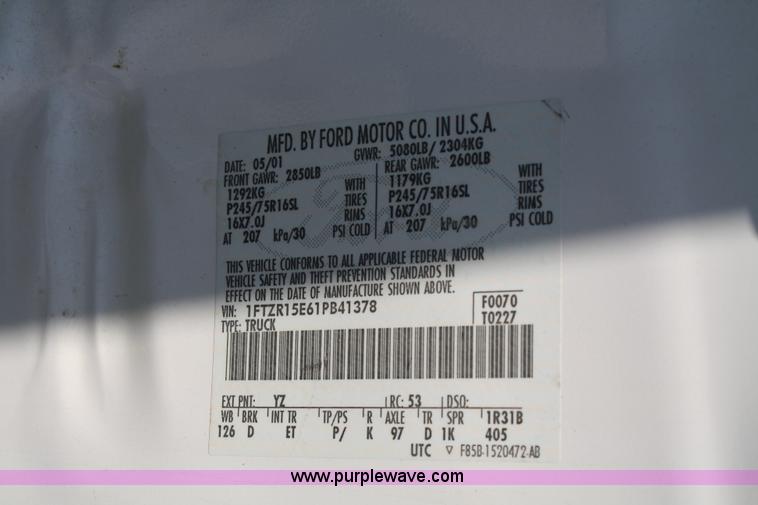 image for item 5098 2001 Ford Ranger XLT extended cab pickup truck