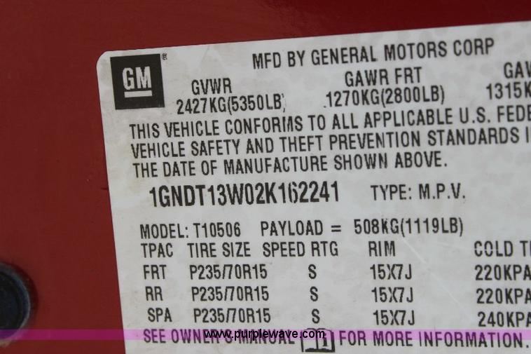 image for item 6276 2002 Chevrolet Blazer LS SUV