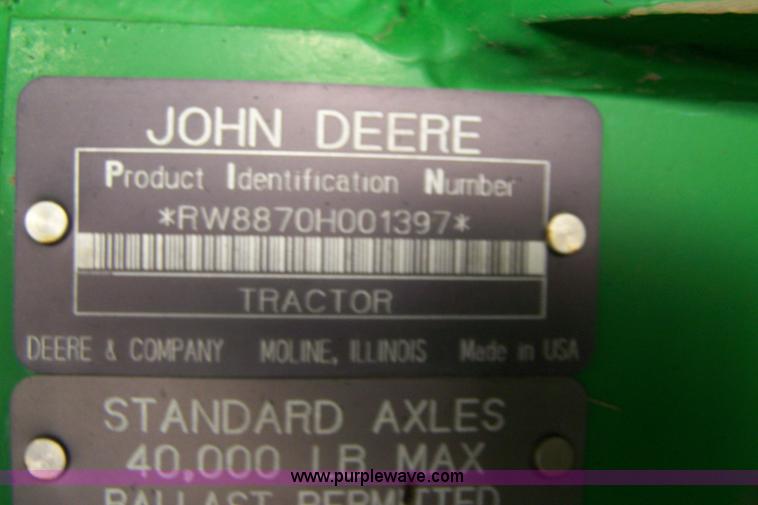 image for item 7384 John Deere 8870 4WD tractor