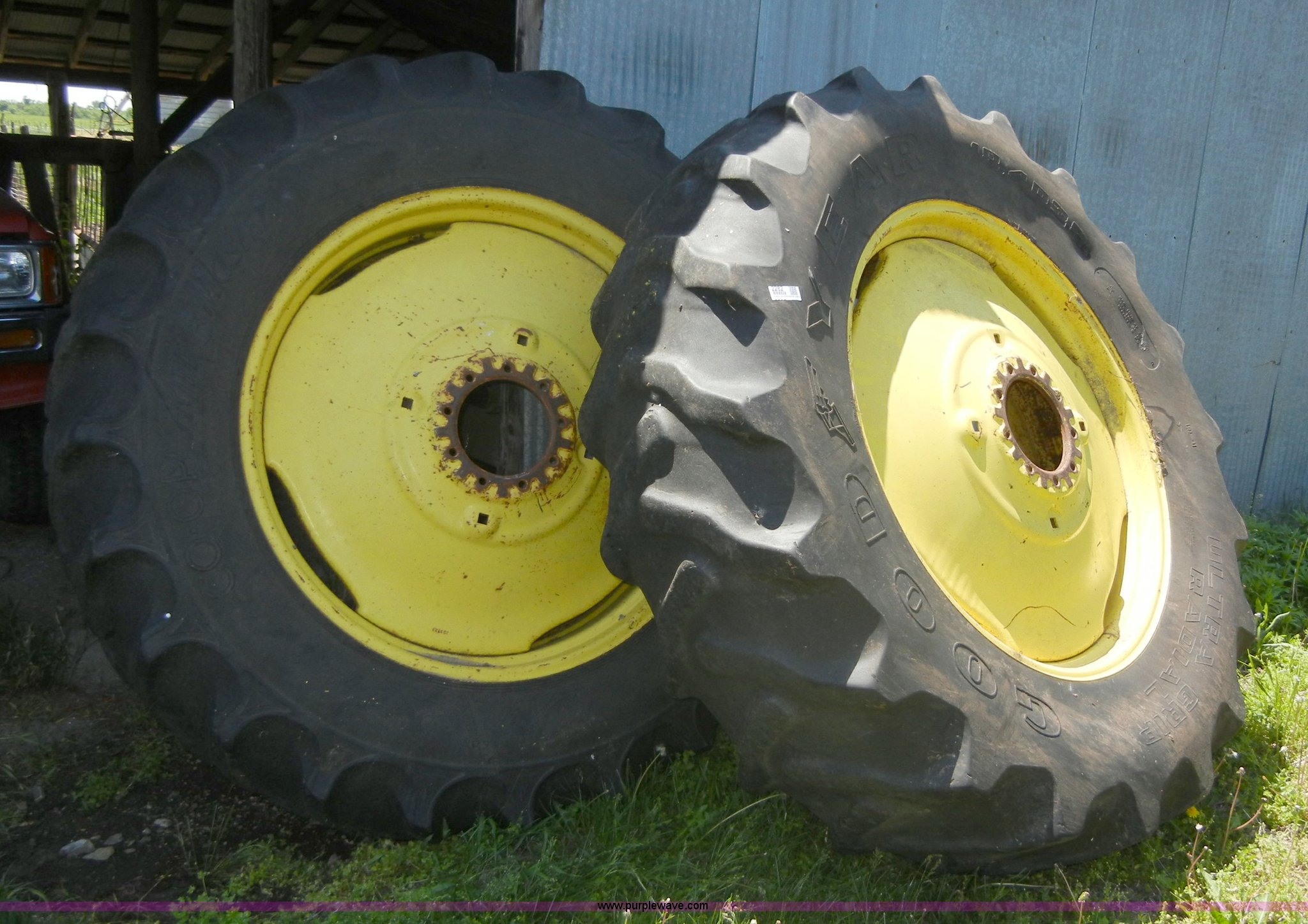 (2) tractor tires with rims in White City, KS Item 2282 sold Purple