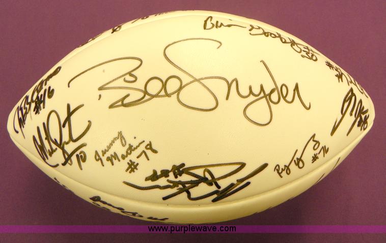 image for item 1502 Football signed by Bill Snyder and the 1997 Kansas State Wildcats