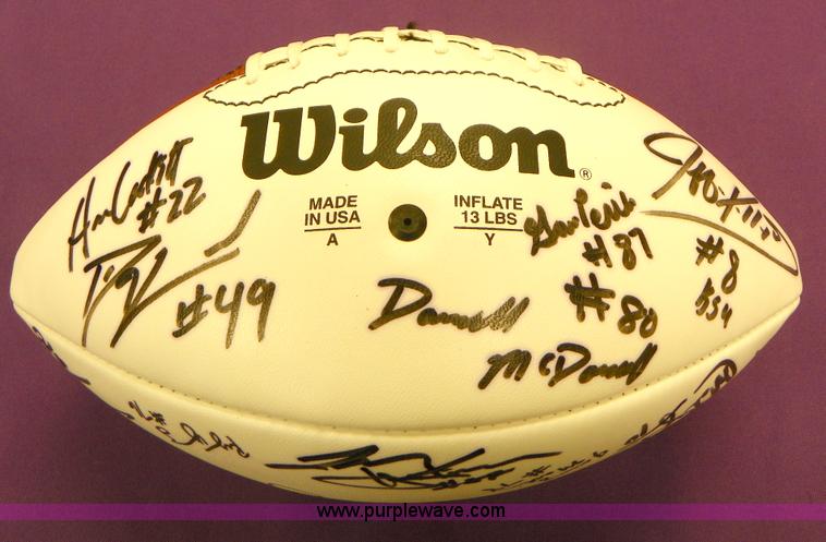 image for item 1502 Football signed by Bill Snyder and the 1997 Kansas State Wildcats